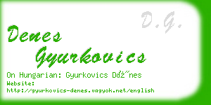 denes gyurkovics business card